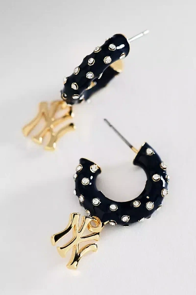 Baublebar Baseball Enamel Hoop Earrings In Blue