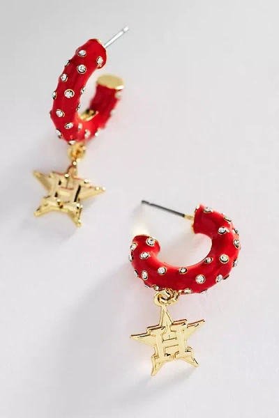 Baublebar Baseball Enamel Hoop Earrings In Gold