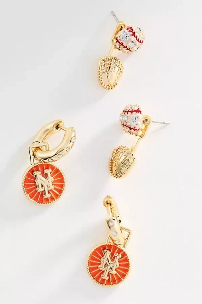 Baublebar Baseball Icons Hoop Earrings, Set Of 2 In Gold