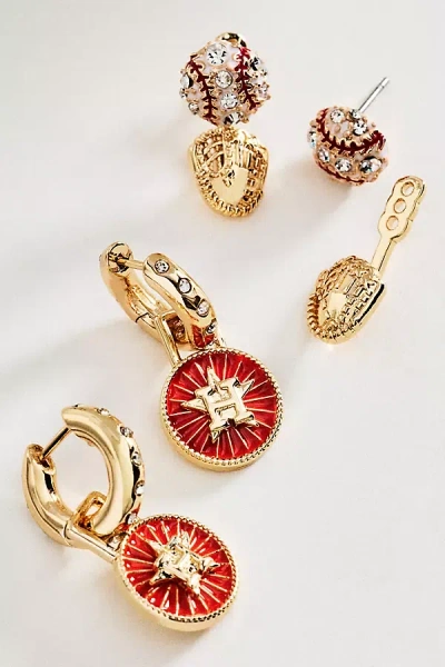 Baublebar Baseball Icons Hoop Earrings, Set Of 2 In Gold