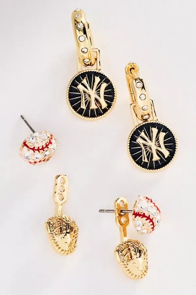 Baublebar Baseball Icons Hoop Earrings, Set Of 2 In Gold
