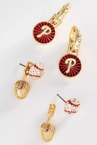 Baublebar Baseball Icons Hoop Earrings, Set Of 2 In Multi