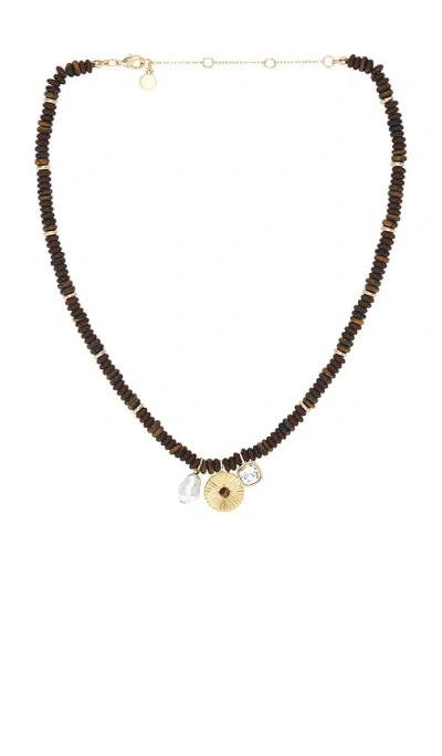 Baublebar Beaded Charm Necklace In Brown