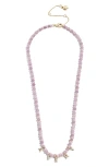 Baublebar Beaded Custom Letter Necklace In Purple