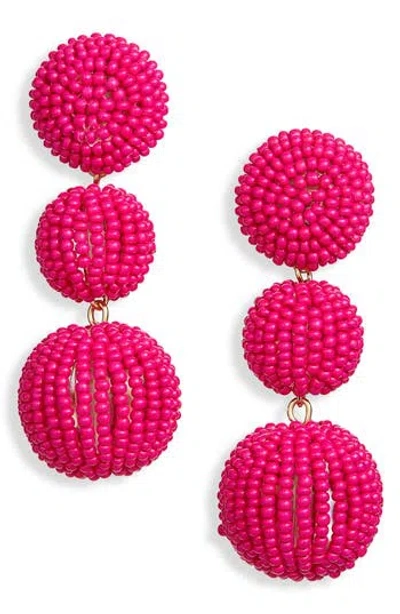 Baublebar Beaded Linear Drop Earrings In Pink
