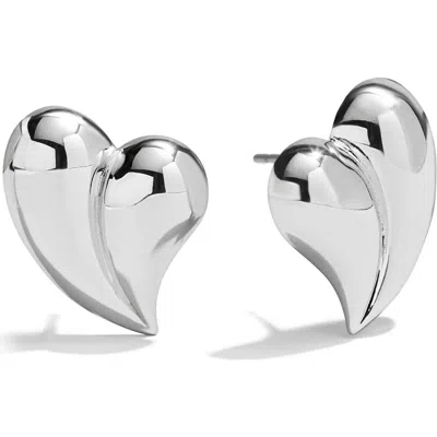 Baublebar Better Together Heart Stud Earrings In Silver