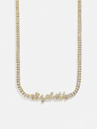 Baublebar Billie 18k Gold Tennis Custom Nameplate Necklace
