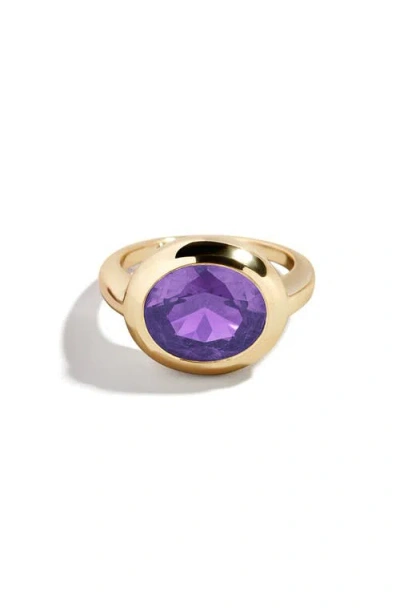 Baublebar Birthstone Oval Cubic Zirconia Ring In Brown
