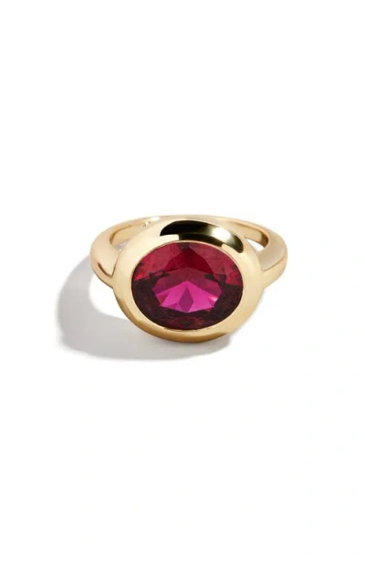 Baublebar Birthstone Oval Cubic Zirconia Ring In Burgundy