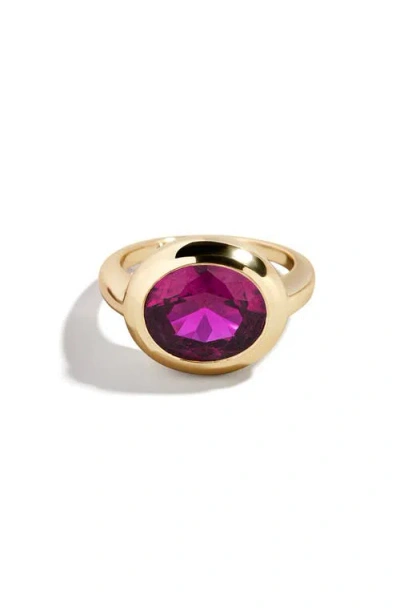 Baublebar Birthstone Oval Cubic Zirconia Ring In Gold