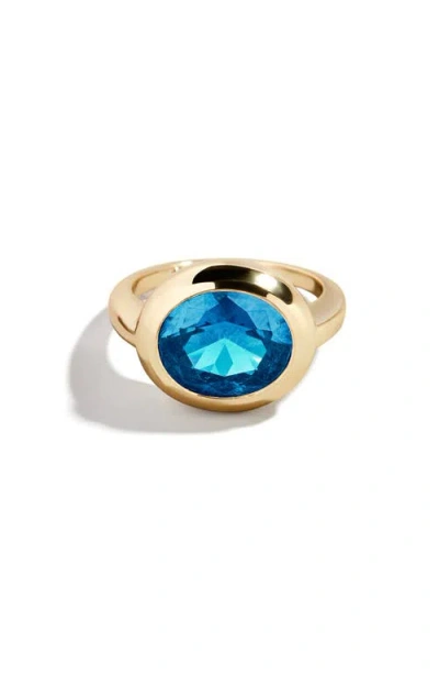Baublebar Birthstone Oval Cubic Zirconia Ring In Gray