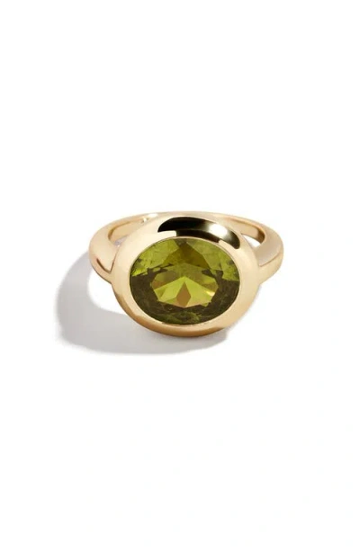 Baublebar Birthstone Oval Cubic Zirconia Ring In Green
