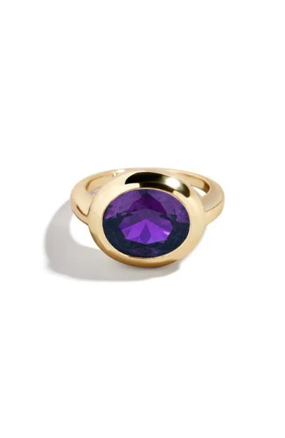 Baublebar Birthstone Oval Cubic Zirconia Ring In Orange