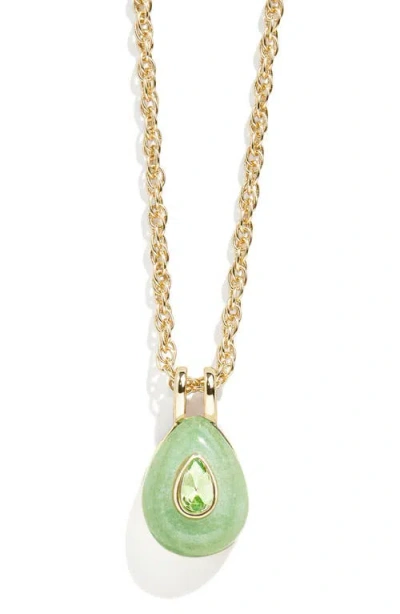 Baublebar Birthstone Teardrop Pendant Necklace In Green