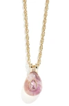 Baublebar Birthstone Teardrop Pendant Necklace In Light Purple