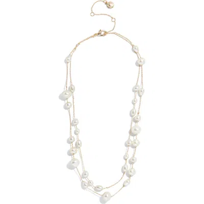 Baublebar Blair Layered Faux Pearl Necklace In White