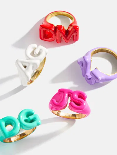 Baublebar Block Enamel Custom Initial Ring In Multi