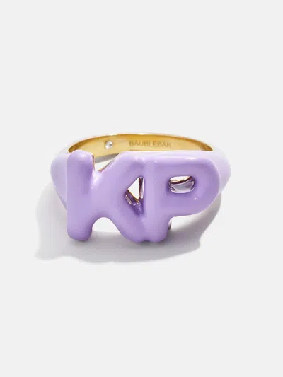 Baublebar Block Enamel Custom Initial Ring In Purple