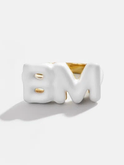 Baublebar Block Enamel Custom Initial Ring In White