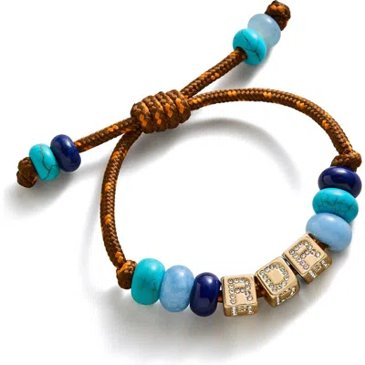Baublebar Block Letter Semi-precious Bead Cord Bracelet In Brown
