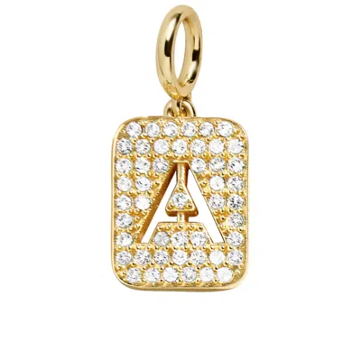 Baublebar Block Pavé Initial Cluster Charm In Brown