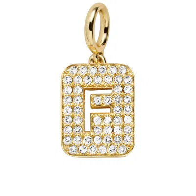 Baublebar Block Pavé Initial Cluster Charm In Gold