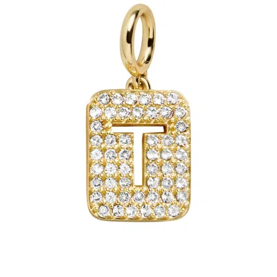 Baublebar Block Pavé Initial Cluster Charm In Gold