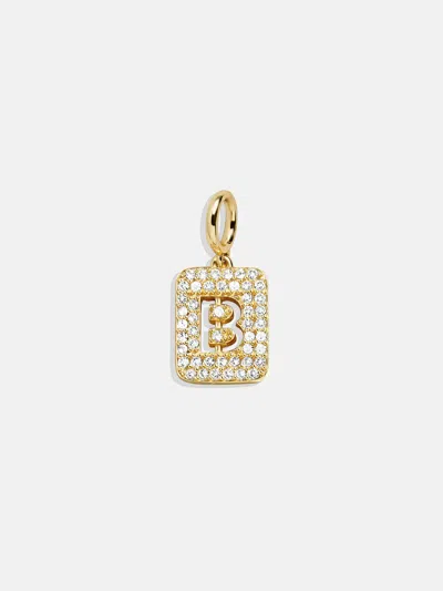 Baublebar Block Pavé Initial Cluster Charm In Gold