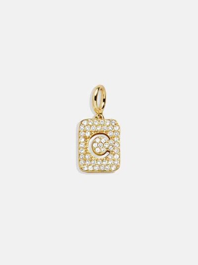 Baublebar Block Pavé Initial Cluster Charm In Gold