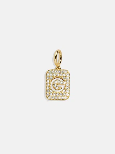 Baublebar Block Pavé Initial Cluster Charm In Gold