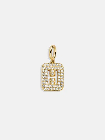 Baublebar Block Pavé Initial Cluster Charm In Gold