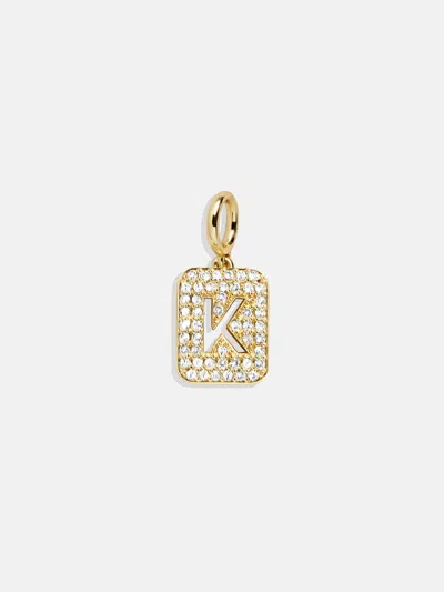 Baublebar Block Pavé Initial Cluster Charm In Gold