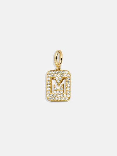 Baublebar Block Pavé Initial Cluster Charm In Gold