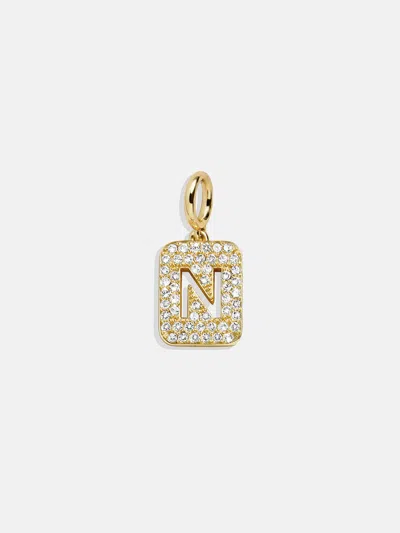 Baublebar Block Pavé Initial Cluster Charm In Gold