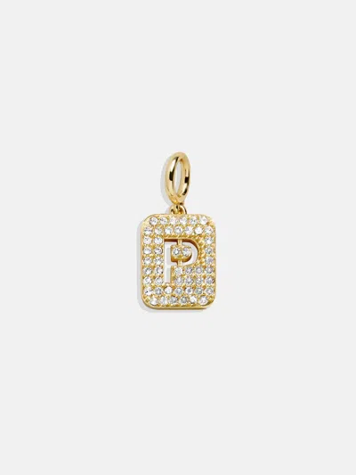 Baublebar Block Pavé Initial Cluster Charm In Gold