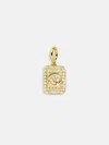 Baublebar Block Pavé Initial Cluster Charm In Gold