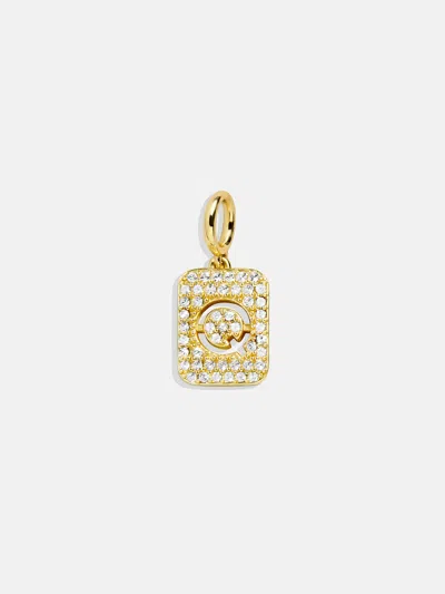 Baublebar Block Pavé Initial Cluster Charm In Gold