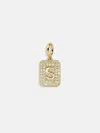 Baublebar Block Pavé Initial Cluster Charm In Gold