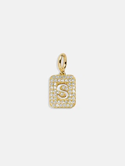 Baublebar Block Pavé Initial Cluster Charm In Gold