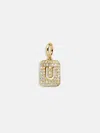Baublebar Block Pavé Initial Cluster Charm In Gold