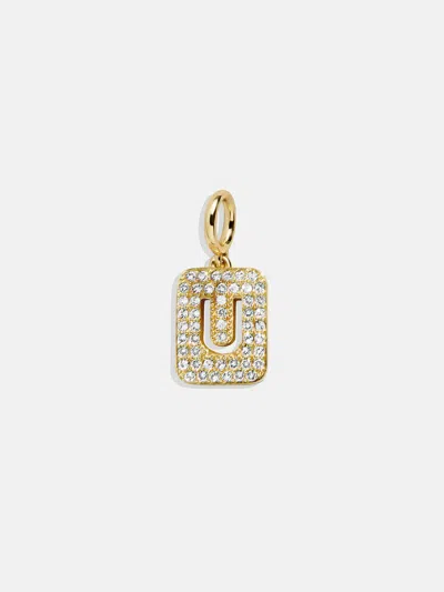 Baublebar Block Pavé Initial Cluster Charm In Gold