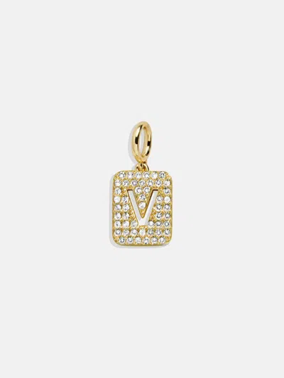 Baublebar Block Pavé Initial Cluster Charm In Gold