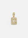 Baublebar Block Pavé Initial Cluster Charm In Gold