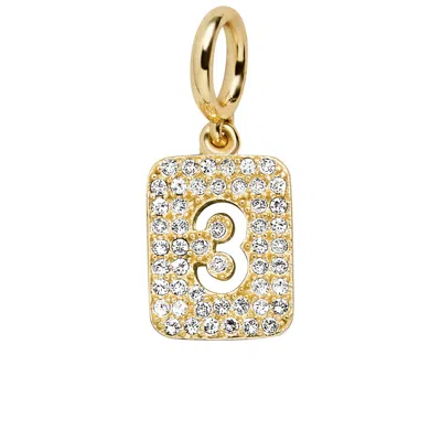 Baublebar Block Pavé Number Cluster Charm In Gold