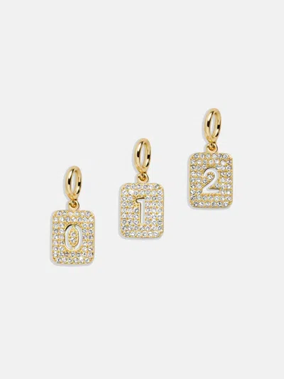 Baublebar Block Pavé Number Cluster Charm In Gold
