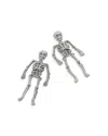 Baublebar Bone A Fide Hottie Pave Skeleton Drop Earrings In Silver Tone In Silver