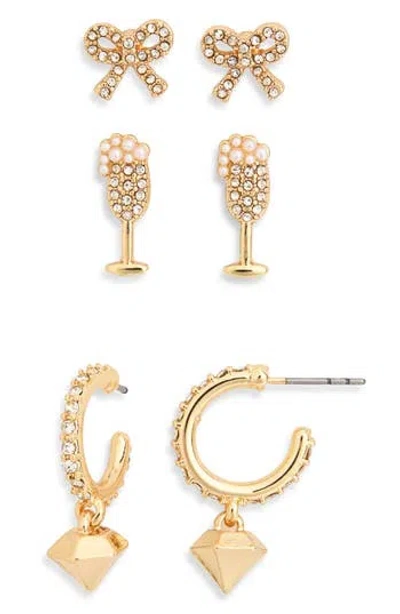 Baublebar Bridal 3-piece Stud & Hoop Earrings Set