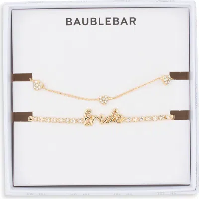 Baublebar Bridal Era Set Of 2 Slider Bracelets In Goldtone/ Clear
