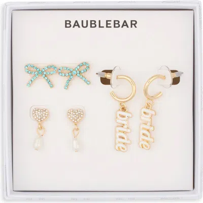 Baublebar Bridal Party Set Of 3 Assorted Earrings Set In Gold Multi