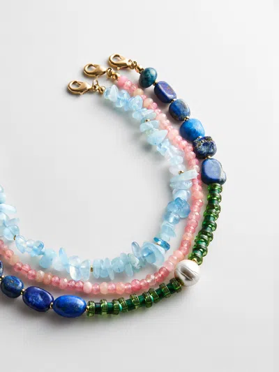 Baublebar Brooke Semi-precious Waterproof Anklet Set In Multi